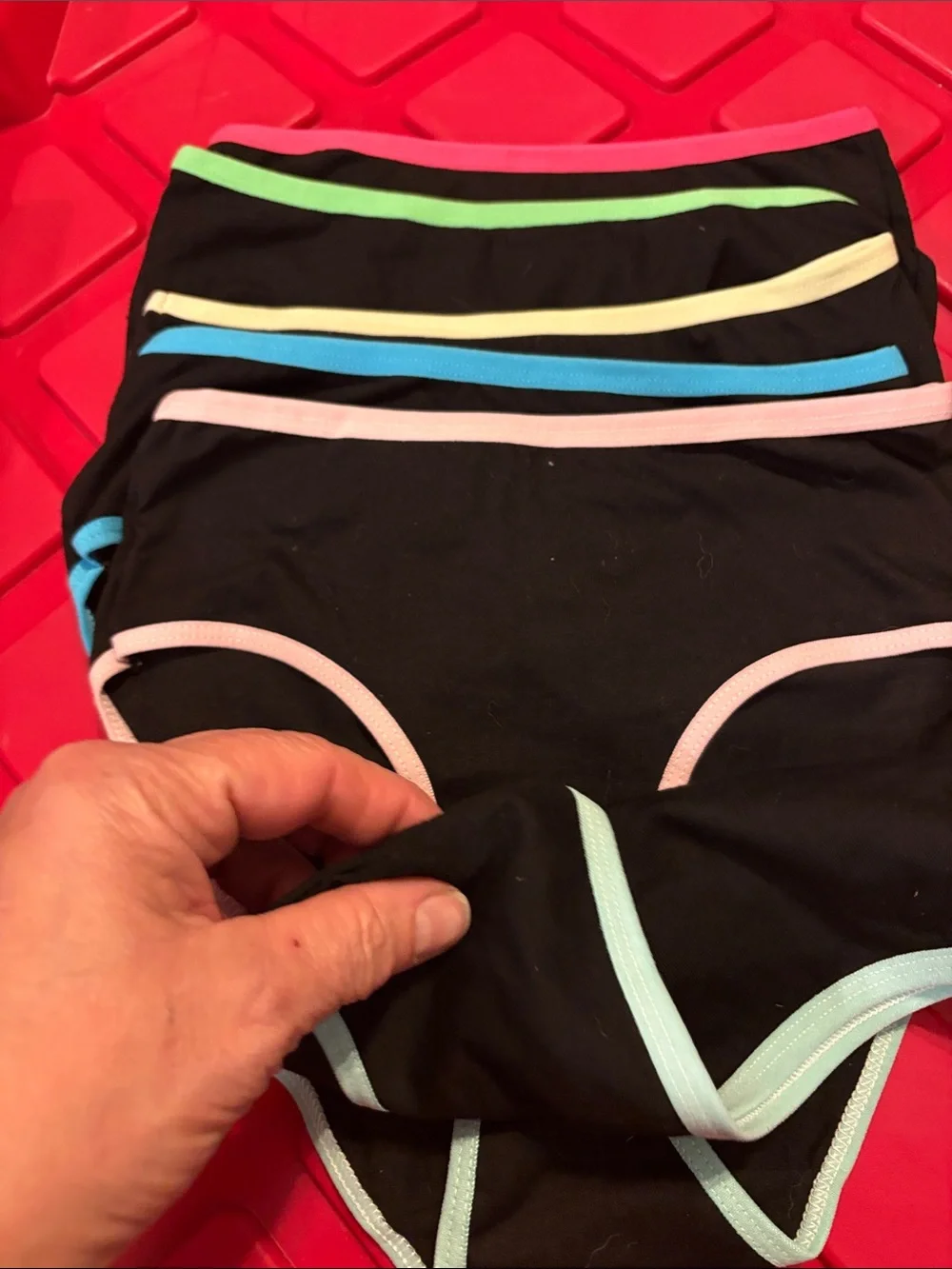 Girls' Black Bikini Briefs with Pastel Trim - Pack of 4